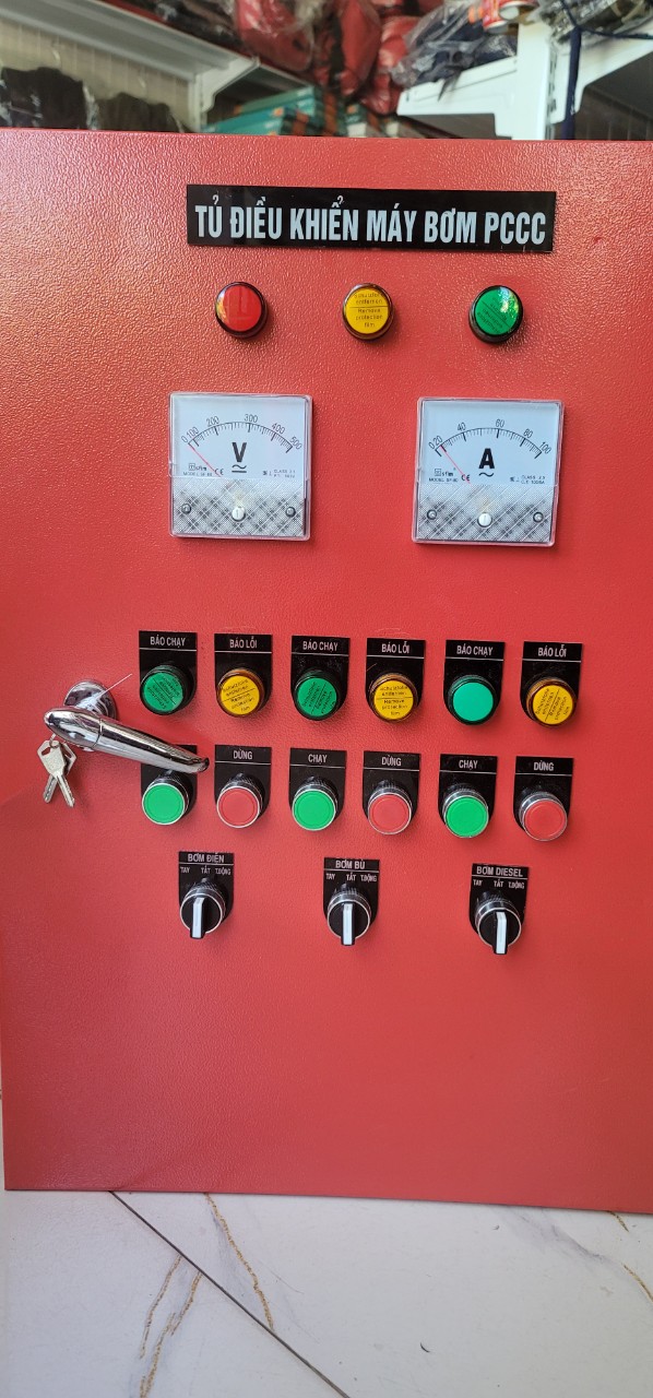 Tủ điều khiển bơm PCCC 1 BƠM ĐIỆN 15KW  1 DẦU 15KW 1 BƠM BÙ 2.2KW